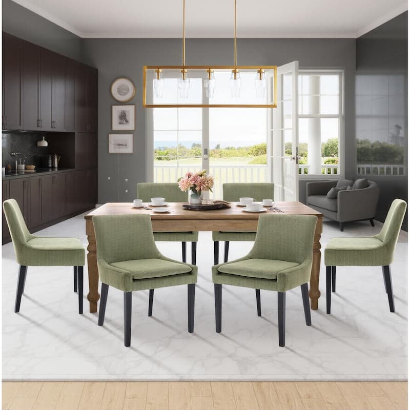 RENEWLINE Mid-Century Modern Corduroy Upholstered Dining Chairs with Solid Wood Legs,Set of 2/4/6