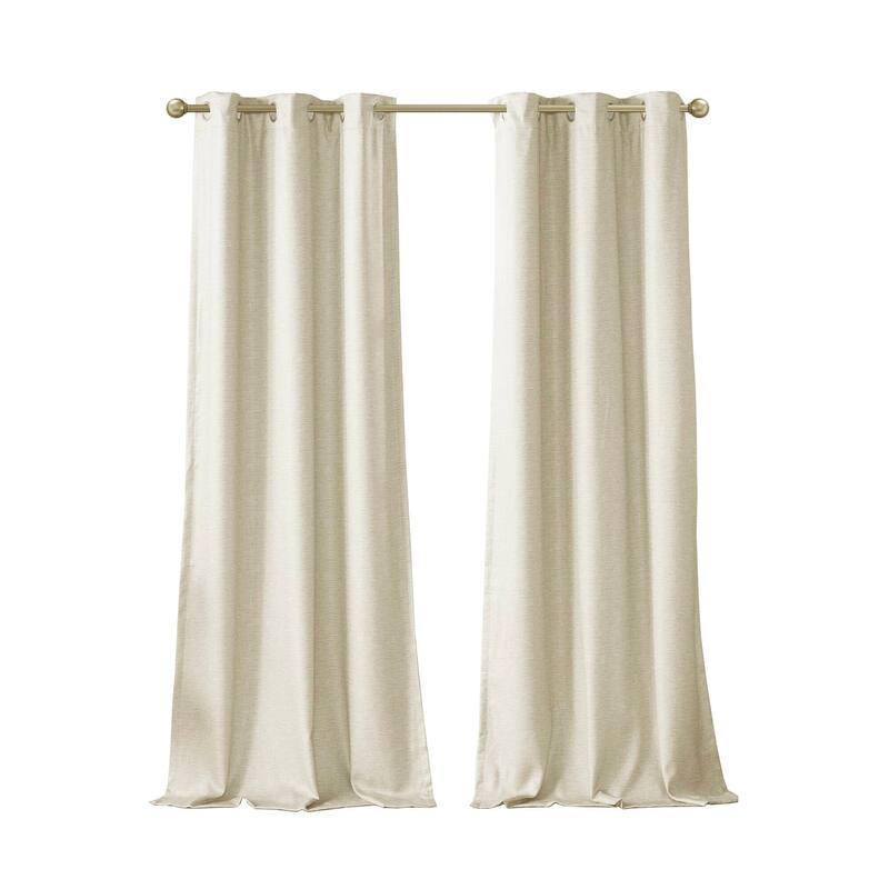 SunSmart Leighton Tonal Printed Faux Silk Total Blackout Curtain Panel Pair