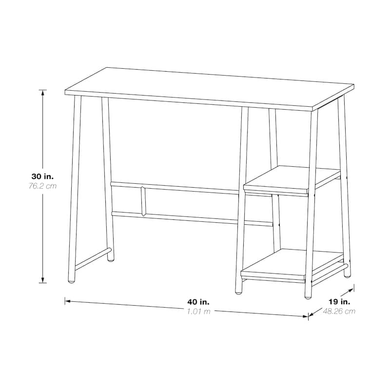 Frame Works 40" Desk with Two Storage Shelves
