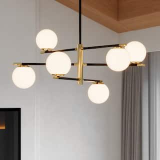 Modern 6-Light Dimmable Sputnik  Bubble Chandelier for Dining Room