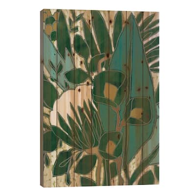 Bottle Glass Garden I Print On Wood by June Erica Vess - Multi-Color