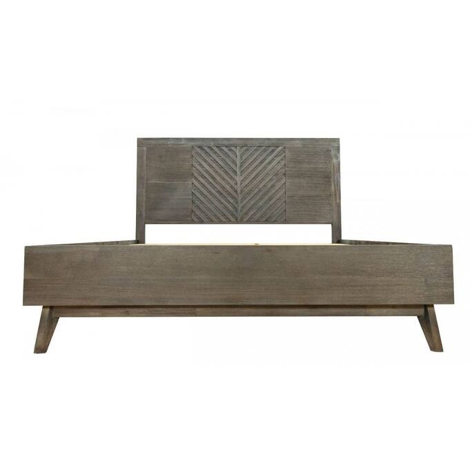 Modrest Daisy Mid-Century Dark Acacia Bed