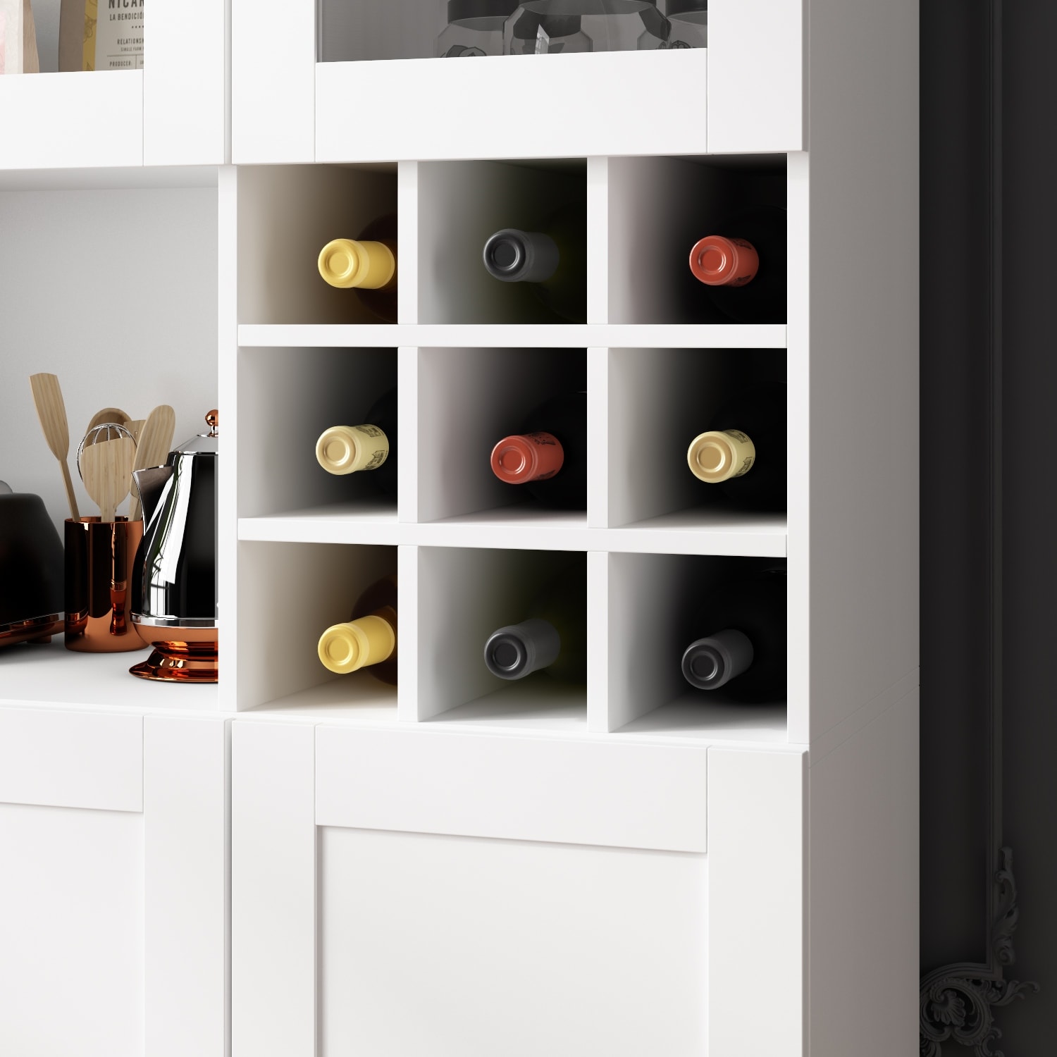 Wine rack for pantry shelf sales