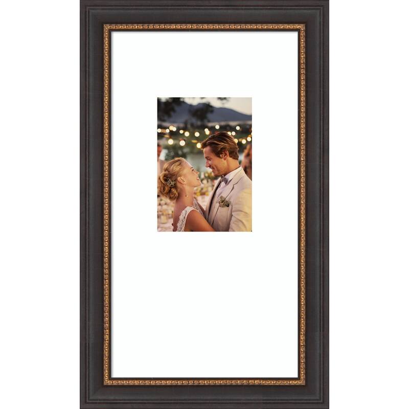 Ashton Black Framed Picture Frame, Photo Frame - 10x18 Matted White 5x7