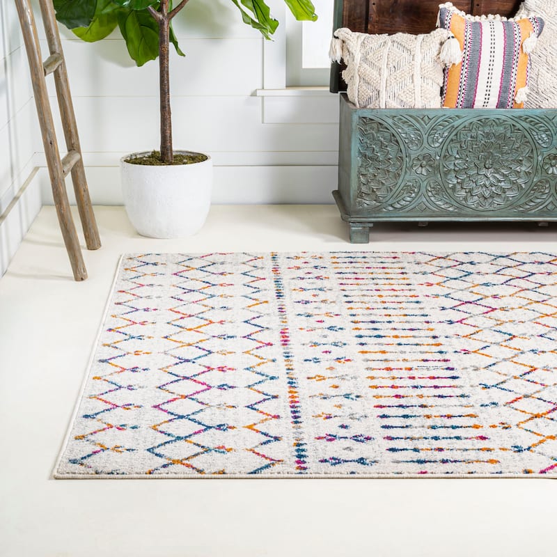 JONATHAN Y Modern HYPE Boho Vintage Diamond Area Rug