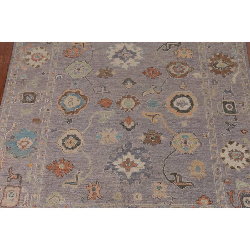 Hand Knotted Oriental 100% Wool Carpet Transitional All-Over Greys & Charcoal Oushak Area Rug - 10' 0'' X 8' 0''