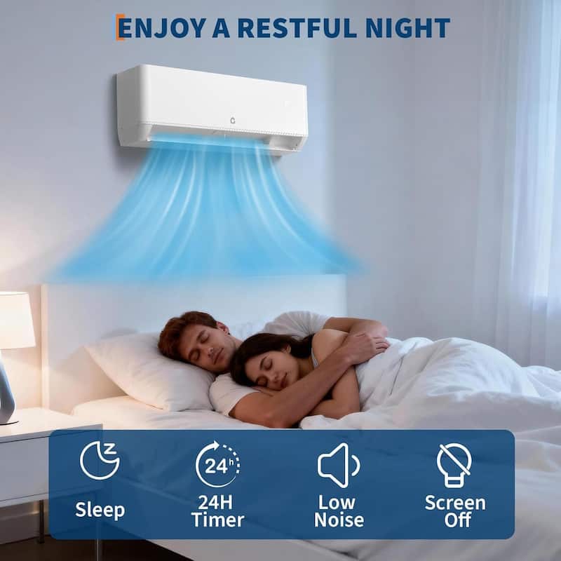 24 SEER2 18000 BTU Dual Zone Mini Split Air Conditioner, 12K+12K, 230V