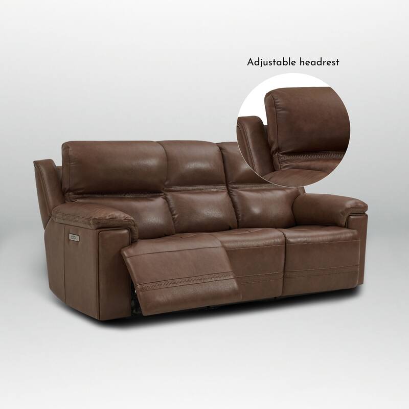 Genuine Leather Dual Power Sofa with Zero Gravity, Adjustable Headrest, Footrest, USB/Type-C