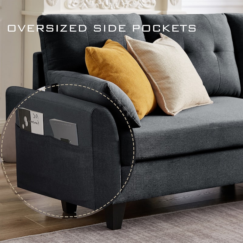 101" Sectional Sofa with Storage Ottoman