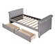 preview thumbnail 17 of 34, Twin Size Upholstered daybed with Trundle, Wood Slat Support,Maximized space