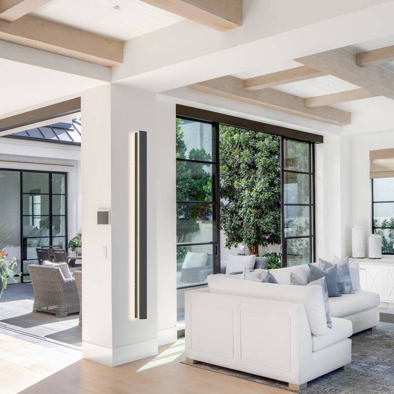 YANSUN 20W Outdoor Wall Light, Waterproof IP67,Warm White 3000K LED, Long Rectangular Outdoor Sconce for Patio, Garden, Porch