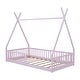 preview thumbnail 20 of 20, Wood House Bed Floor Bed Twin Size Frame Bed with Fence