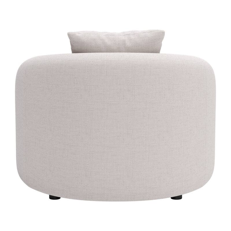 42" Beige Outdoor Accent Chair with Beige Cushions