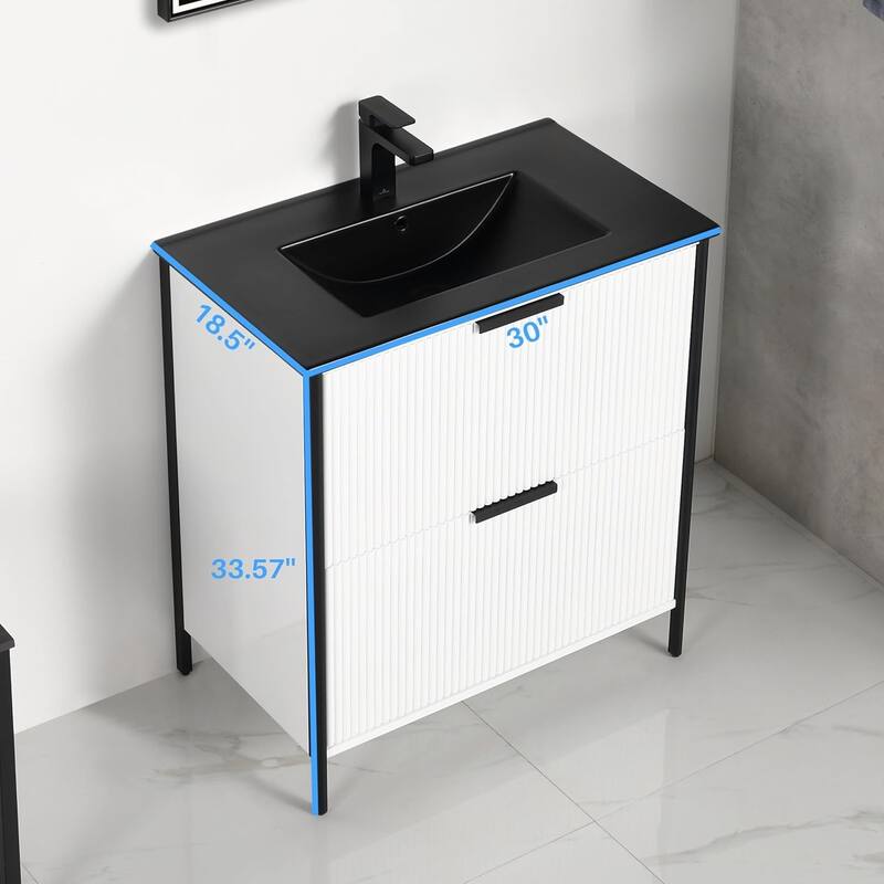 Blossom 30 Inch All Wood Freestanding Bathroom Vanity with Sink