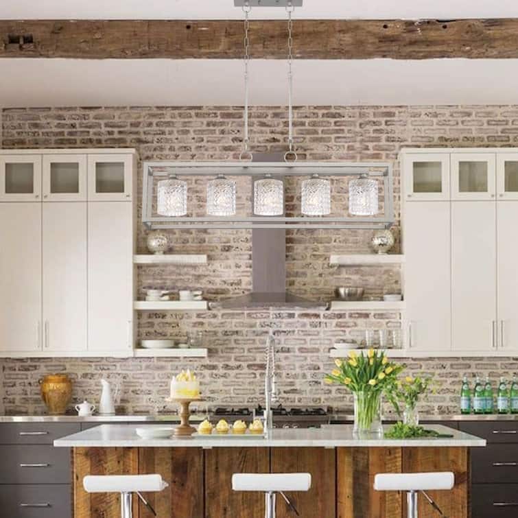 Acroma 5-light Farmhouse Chandelier Rectangle Island Lights for Dining Room - N/A