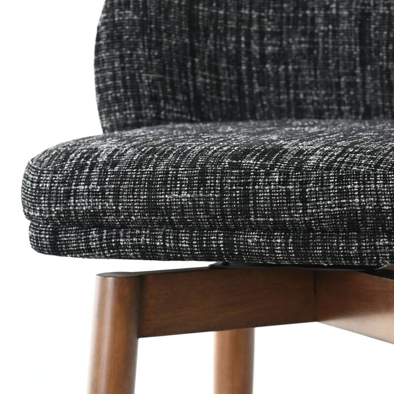 25.5" Swivel Upholstered Counter Stool Solid Wood Leg(Set of 2)