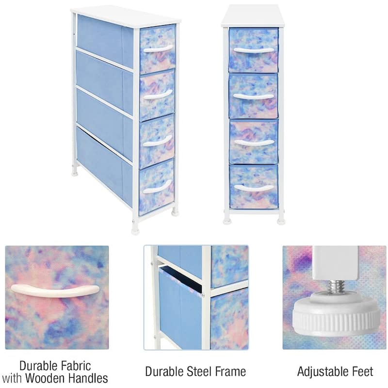 Narrow Dresser Tower with 4 Drawers - Vertical Storage for Bedroom