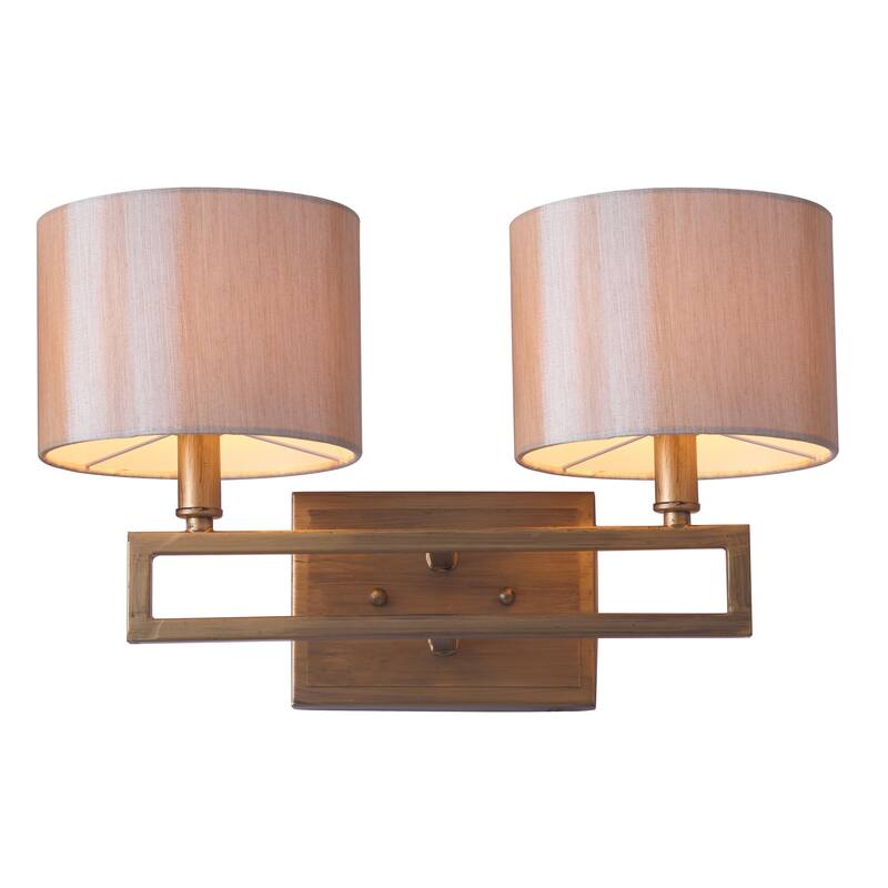 SAFAVIEH Lighting Chantal 2-Light Catena Gold Sconce - 16.25"x7.875 x9.25 - Antique Gold - 16Wx8Dx9H