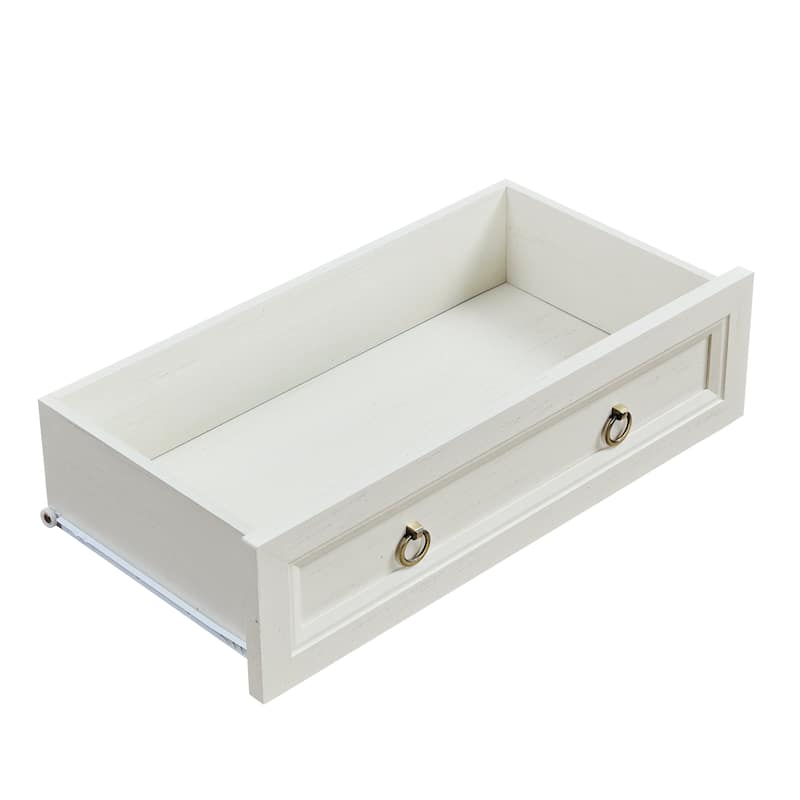Anmytek White and Walnut 8 Drawer Dresser Chest for Bedroom - Farmhouse Organizer Storage
