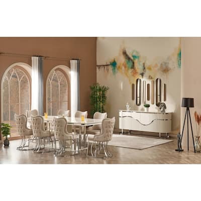 Porst Modern Dining Room Table And 8 Dining Room Chairs Set