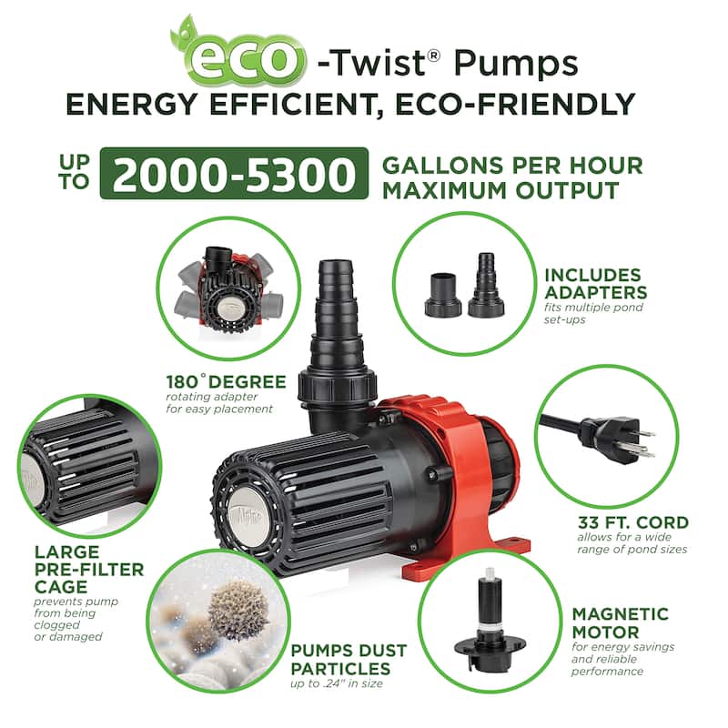 Alpine Corporation Eco-Twist Energy-Saving Pump with 33' Cord