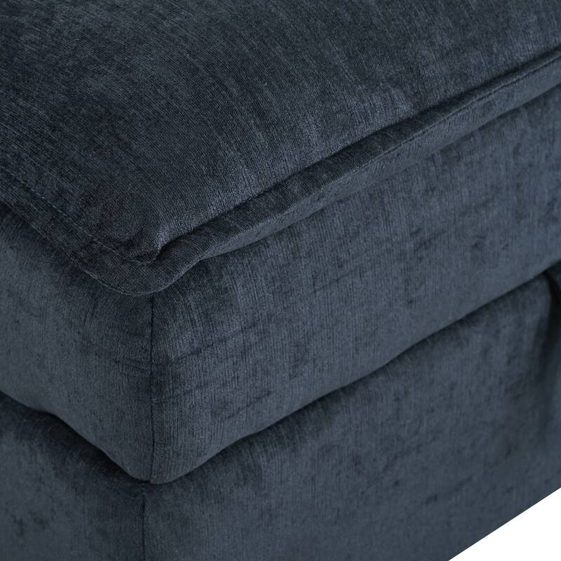 Versatile 8-Piece Modular Sofa Bed with Under-Seat Storage & Movable Ottomans