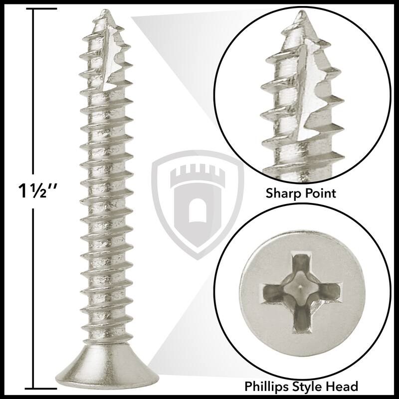 Wood Screws 9 x 112in for Door Hinges 25 pack