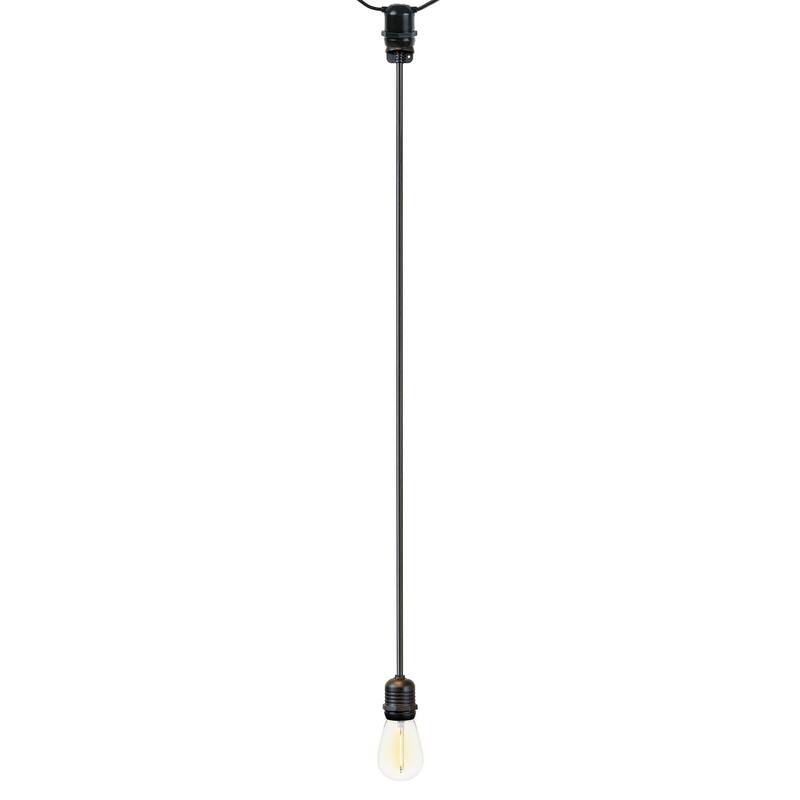 Novelty Lights E26 Medium Base Socket Extender, 24" Drop, Black Wire