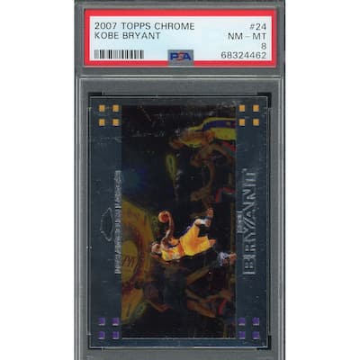 Kobe Bryant 2007 Topps Chrome Basketball Card #24 Graded PSA 8 - 8'6" x 11'6"
