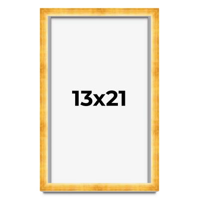 13x21 Shadow Box Frame Gold | 1.625 Inches Deep Real Wood Traditional