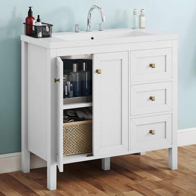 Moasis 36"/42" Bathroom Vanity with Sink Set and 2 Soft-Closing Doors & 3 Drawers
