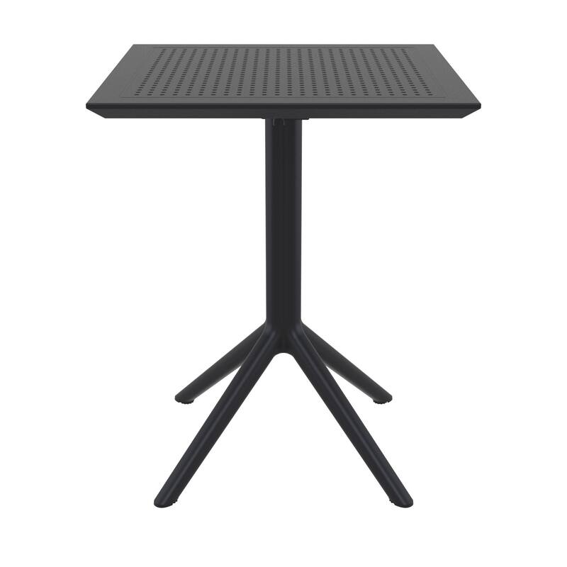 29.5" Black Folding Square Outdoor Patio Dining Table