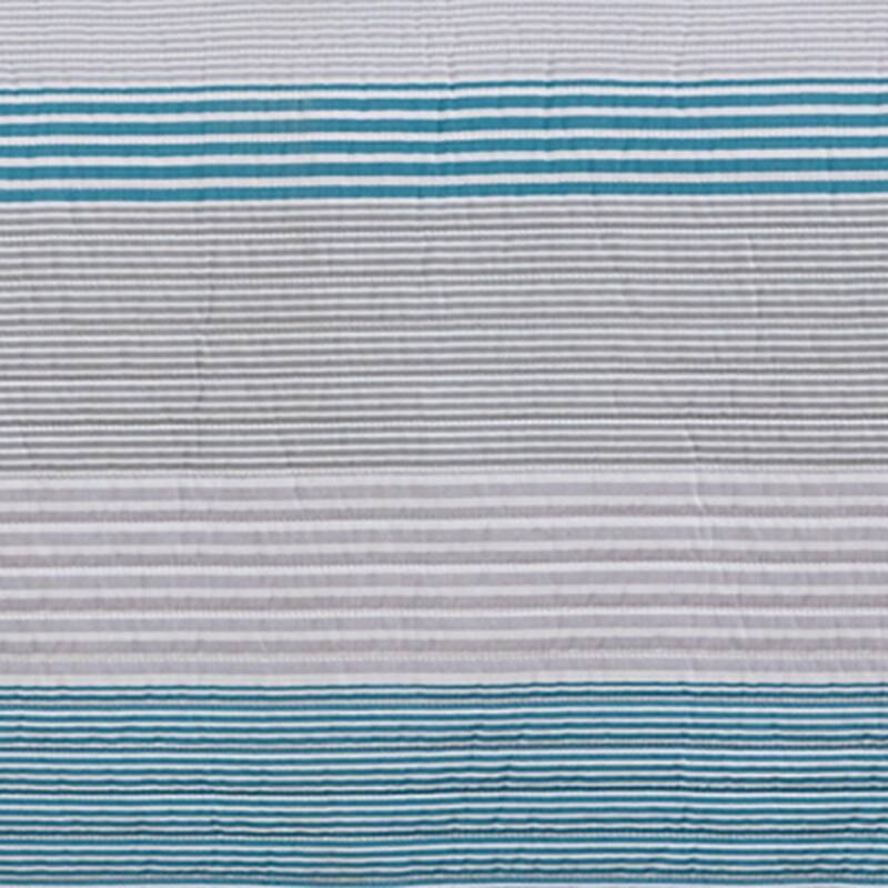 Premium Striped Microfiber Quilt Set With Shams