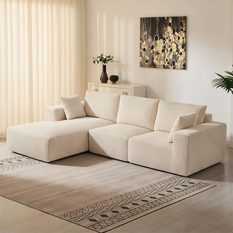 Modular Sectional Sofa, Cloud L-Shaped Couch with Deep Seats and Chaise, Upholstered Boneless Modular Couch