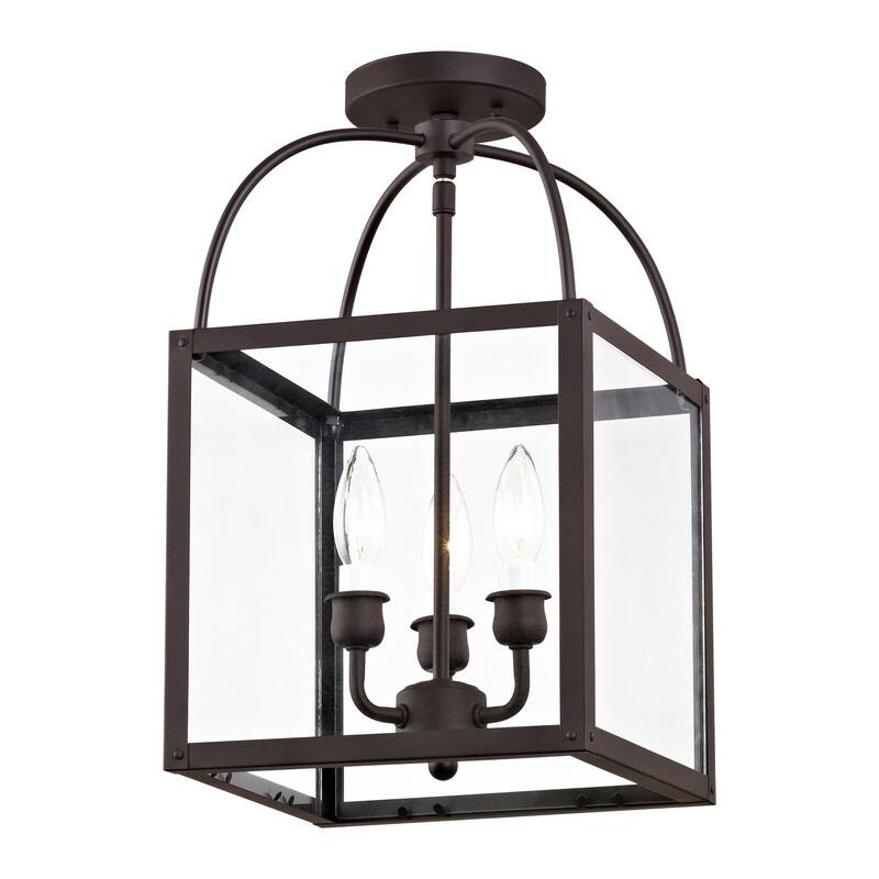 Livex Lighting 3-light Convertible Chain-hung/Ceiling-mount, 4037-07 - 10" SQ 16.5" H/10" SQ 18" H