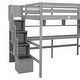 preview thumbnail 13 of 13, Full Size Wood Loft Bed Frame w/ Built-in Desk, Bookshelves & Storage