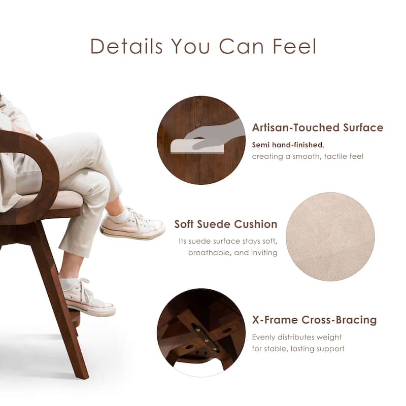 Furniture of America Abigail IX Mid-century Modern Handcrafted Rubberwood Counter Height Dining Chairs (Set of 2)