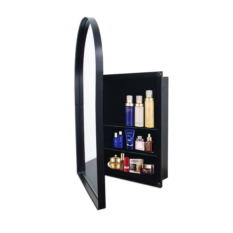 Wall Mount Metal Framed Medicine Cabinet with Storage
