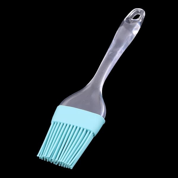 Unique Bargains Kitchen Gadget Plastic Handle Heat Resistant Baking Grilling Pastry Brush Cyan - Clear,Cyan