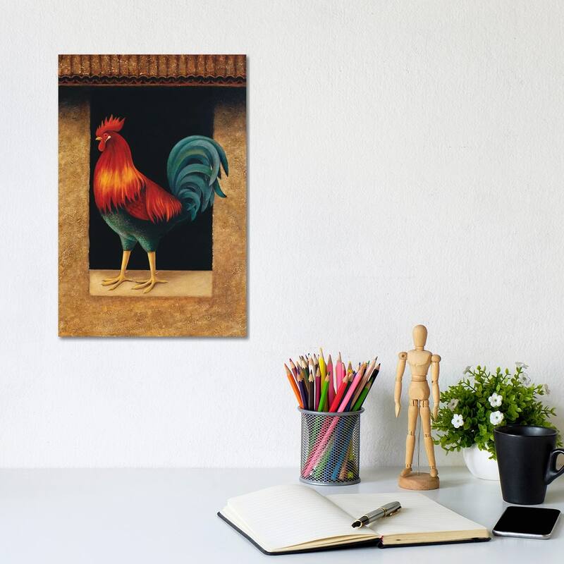 iCanvas "Rooster" by Lowell Herrero Canvas Print - 12x8x0.75