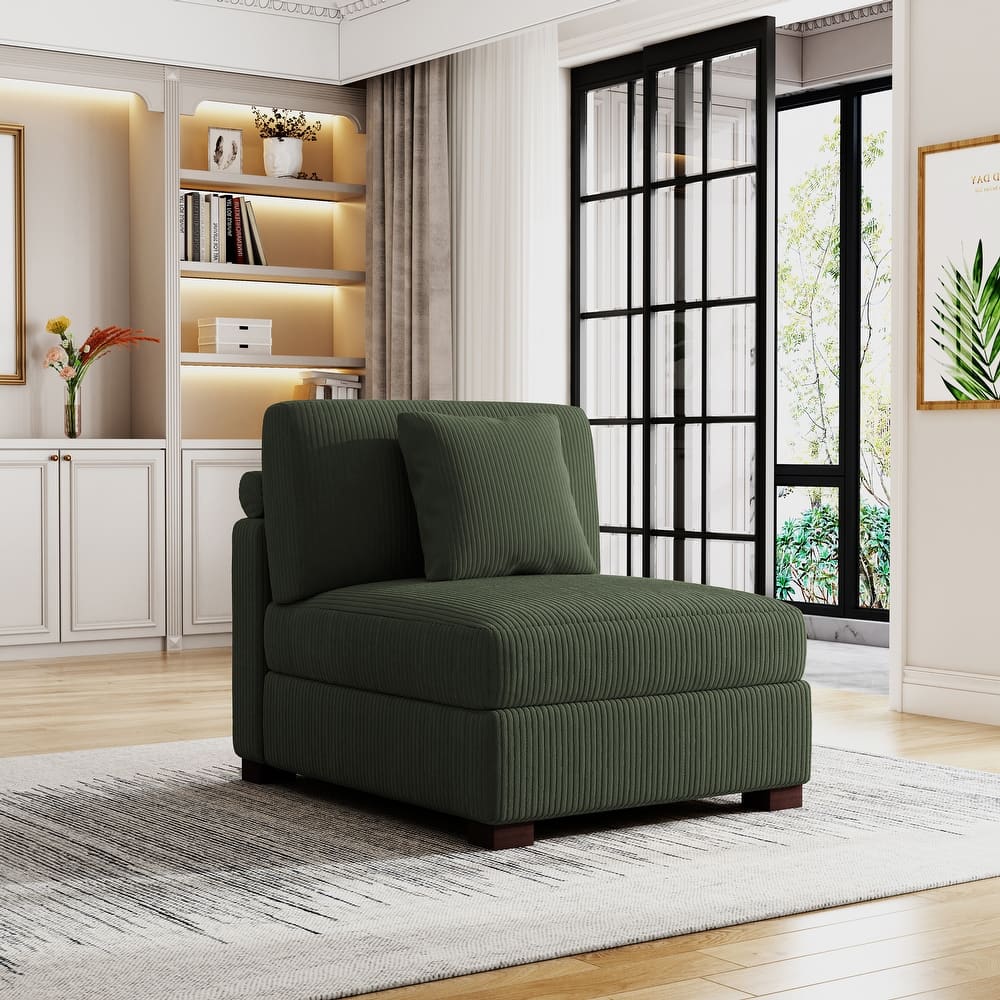 Corduroy Armchair Sofa Corner Chairs With Pillows