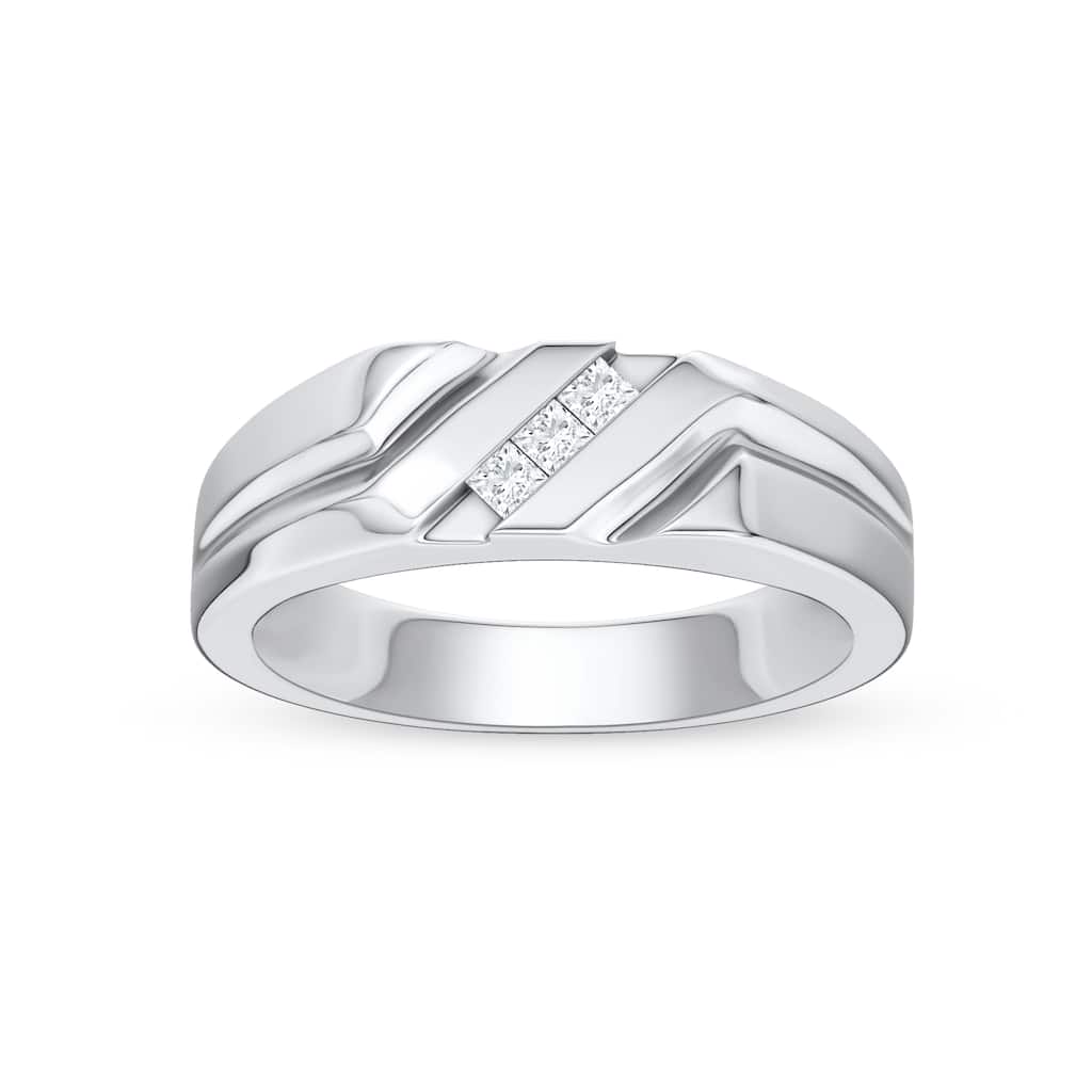 IGI Certified 1/6ct TDW Diamond Wedding Band in 14K White Gold for Men