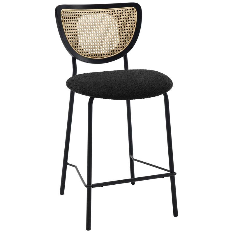 26" Rattan Counter Height Bar Stools Set of 2/3/4 - 37.8"H x 17.7"W x 21.7"D