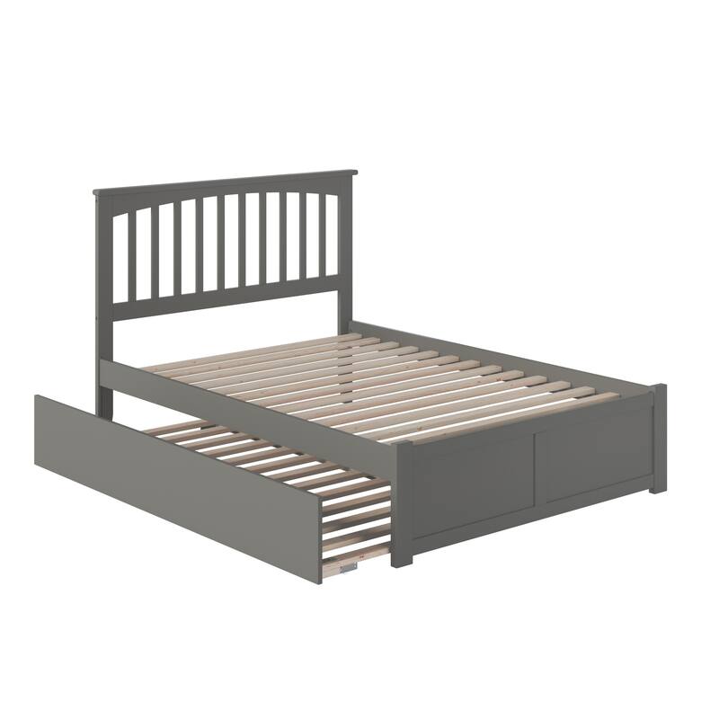 Mission Platform Bed with Footboard and Twin XL Trundle