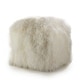 preview thumbnail 7 of 8, Mongolian Lamb Fur Wool Pouf Ottoman Pouf - Ivory
