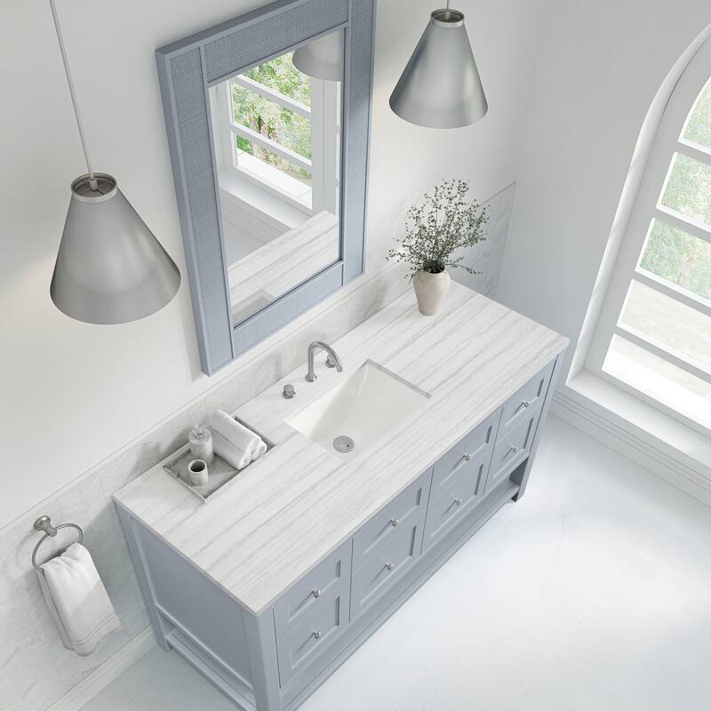 Breckenridge 60" Single Vanity, Serenity Blue - Arctic Fall