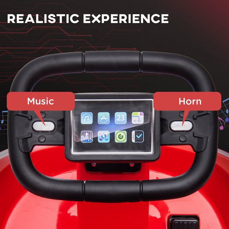 Aosom Bumper Car for Kids, 360° Rotation 6V Electric Ride on Bumper