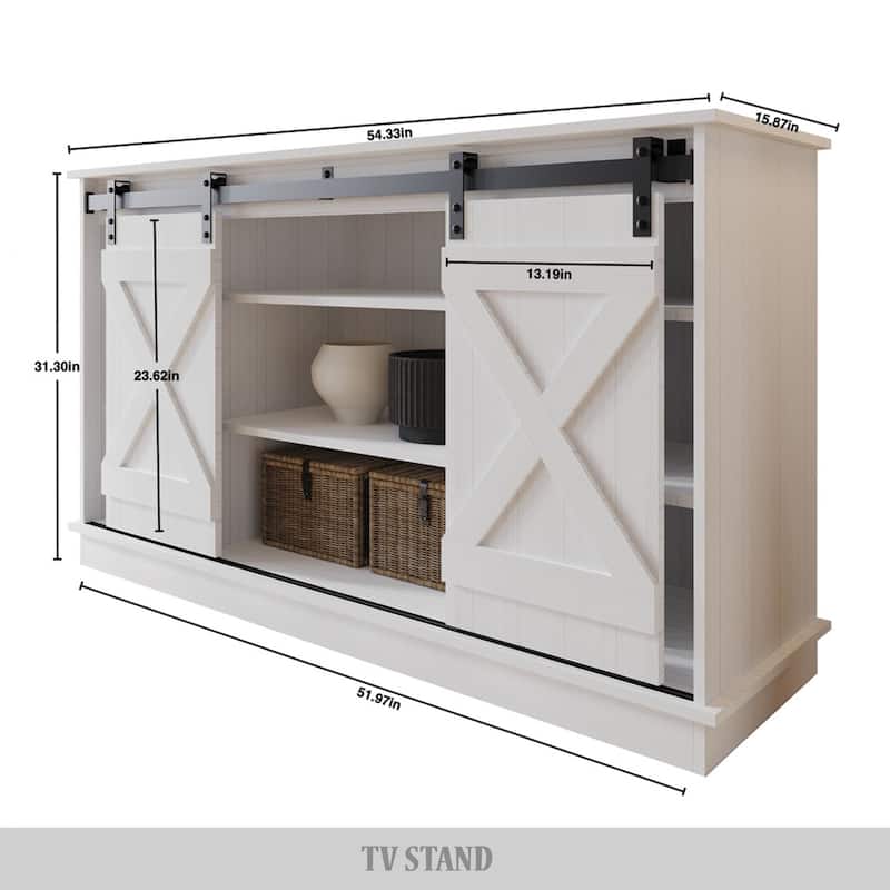 CraftPorch Vintage Style with X-shaped Metal Glides Doors Sideboard