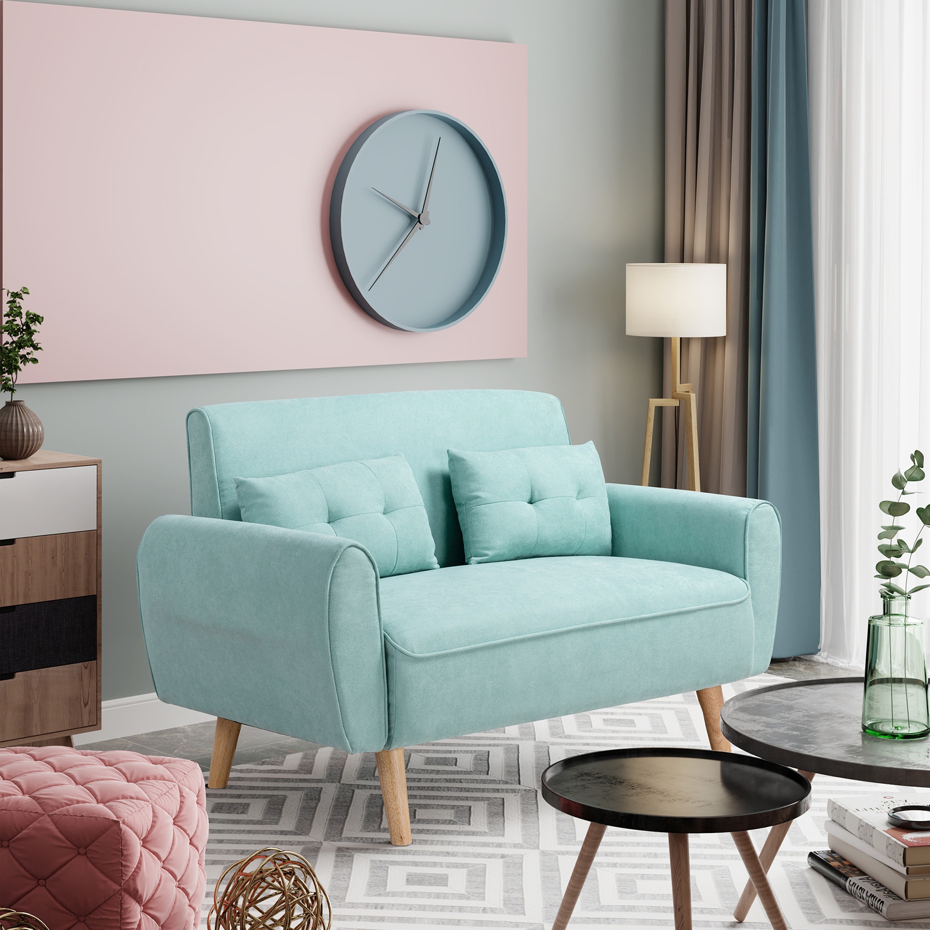 Small sales modern loveseat