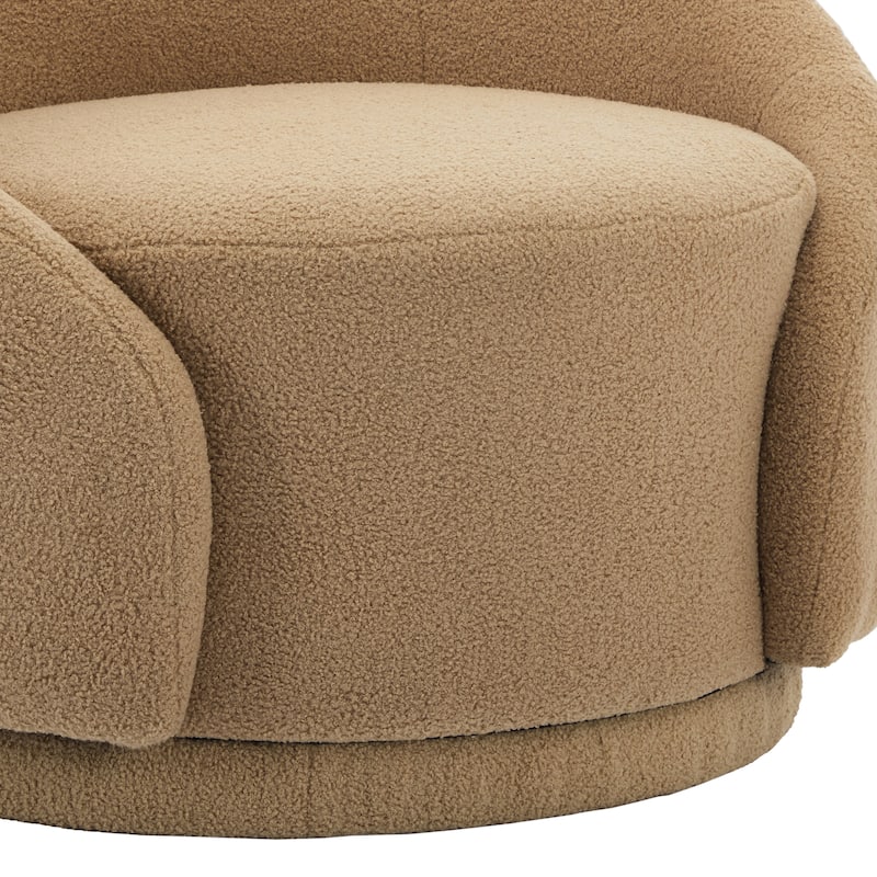 Velvet Boucle Upholstered Accent Chairs Swivel Barrel Chair (Set of 2)